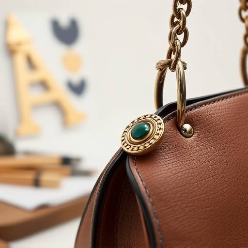 A close-up shot focusing on the intricate details and craftsmanship of a designer accessory, photographed in our studio.