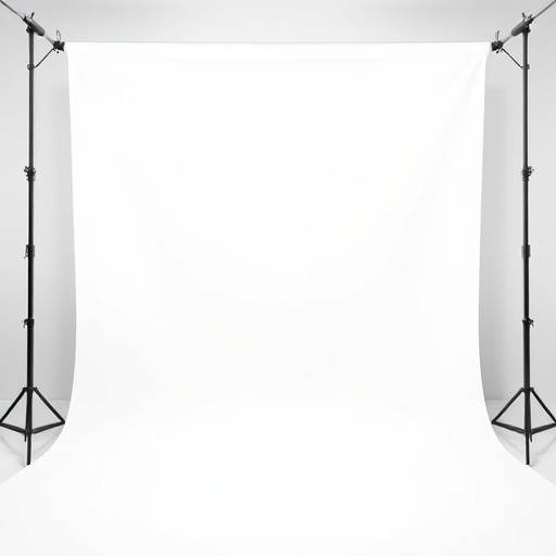 Minimalist white studio with seamless backdrops and soft lighting
